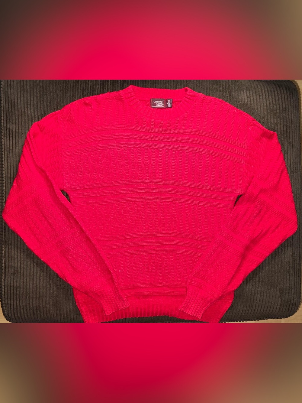 Vintage Cambridge Classics Mervyn’s Men's Crewneck Sweater in Bright Red